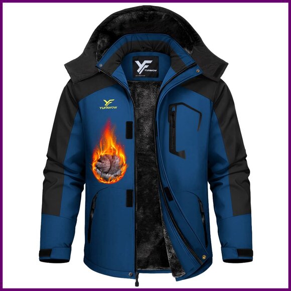 Men's Waterproof Insulated Ski Jacket Windproof Snowboard Coat for Winter
